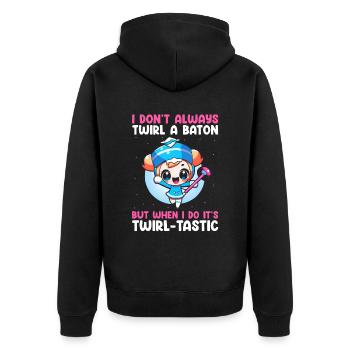 Stabdänzerin Design für Majorette - Unisex Premium Bio Zip Hoodie - Schwarz - Hinten - Nico (187cm)