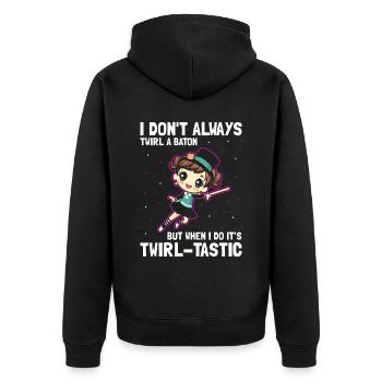 Gymnastik Design für Taktstock drehen - Unisex Premium Bio Zip Hoodie - Schwarz - Hinten - Nico (187cm)