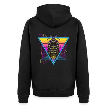 Isopods Retro Vaporwave - Unisex Premium Organic Zip Hoodie - black - Back - Nico (187cm)