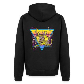 Spaghetti volant Monster FSM Pastafarian Rétro - Veste à capuche bio Premium Unisexe - noir - Dos - Nico (187cm)