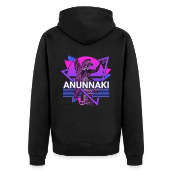 Anunnaki Ancient Sumerians Babylonians Assyrians - Unisex Premium Organic Zip Hoodie - black - Back - Nico (187cm)