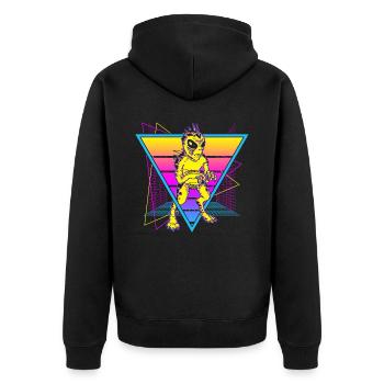 Chupacabra Krypto Kryptozoologie Retro - Unisex Premium Bio Zip Hoodie - Schwarz - Hinten - Nico (187cm)