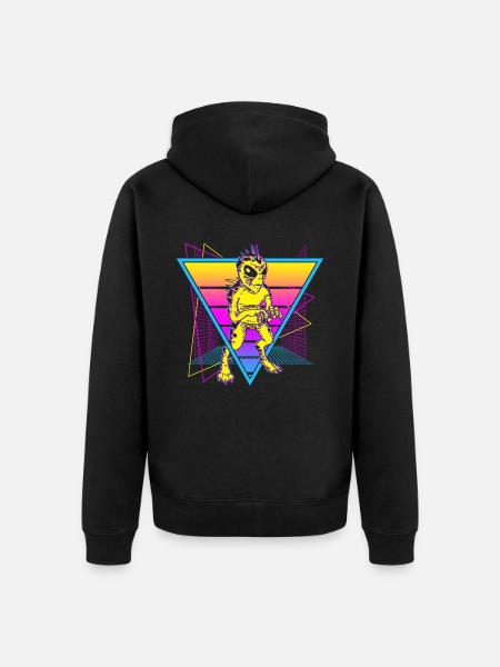 Chupacabra Crypto Cryptozoology Retro - Unisex Premium Organic Zip Hoodie - black
