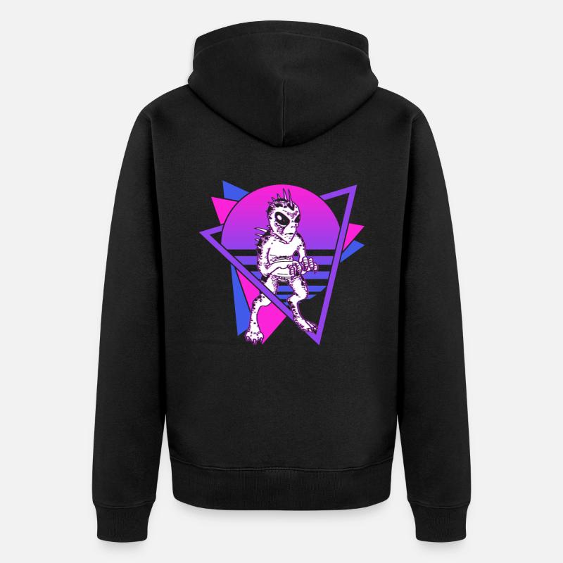 Chupacabra Crypto Cryptozoologie Rétro - Veste à capuche bio Premium Unisexe - noir