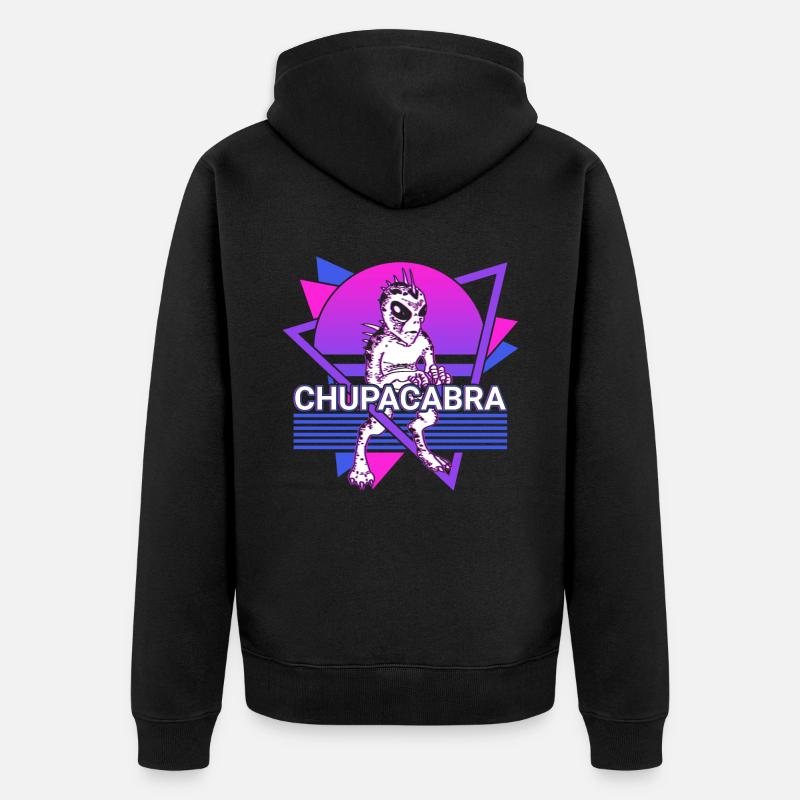 Chupacabra Krypto Kryptozoologie Retro - Unisex Premium Bio Zip Hoodie - Schwarz