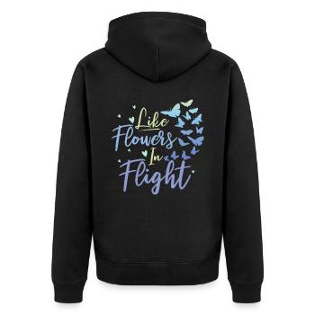 Hobbygärtner Garten Monarch - Unisex Premium Bio Zip Hoodie - Schwarz - Hinten - Nico (187cm)