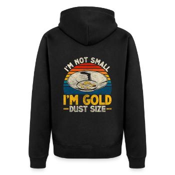 Goldschürfer Goldgräber Goldsucher - Unisex Premium Bio Zip Hoodie - Schwarz - Hinten - Nico (187cm)