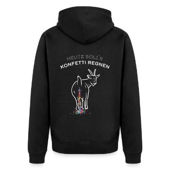 Konfetti Regnen Karneval Fastelovend Närrisch Jeck - Unisex Premium Bio Zip Hoodie - Schwarz - Hinten - Nico (187cm)
