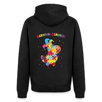 Cologne Carnival Dinosaur Confetti Costume Replacement - Unisex Premium Organic Zip Hoodie - black - Back - Nico (187cm)