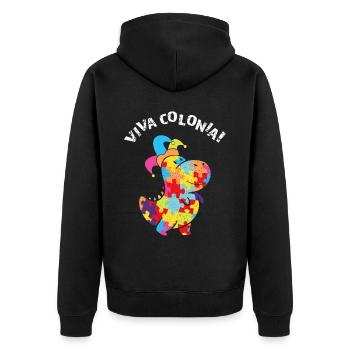 Viva Colonia Carnaval de Cologne Confettis Dino Kölle - Veste à capuche bio Premium Unisexe - noir - Dos - Nico (187cm)