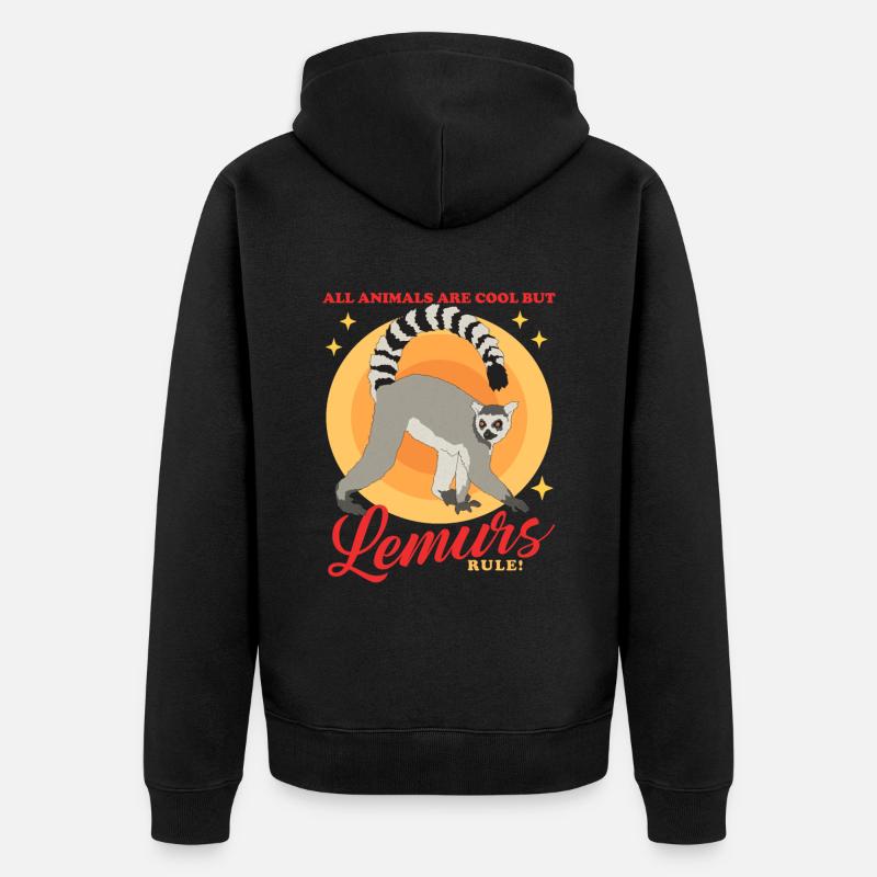 Lemuri Lemure dalla coda ad anelli Lemure coda ad anello Regalo - Felpa con cappuccio ecologica premium unisex - nero