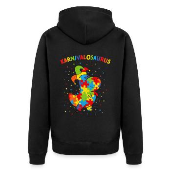 Carnival Carnival Carnival Confetti Tyrannosaurus - Unisex Premium Organic Zip Hoodie - black - Back - Nico (187cm)