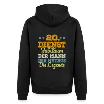 20 Jähriges Dienstjubiläum Firmenjubiläum Geschenk - Unisex Premium Bio Zip Hoodie - Schwarz - Hinten - Nico (187cm)