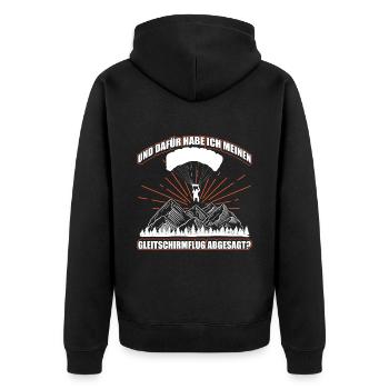 Gleitschirmfliegen Für Gleitschirmflieger Pilot Pa - Unisex Premium Bio Zip Hoodie - Schwarz - Hinten - Nico (187cm)
