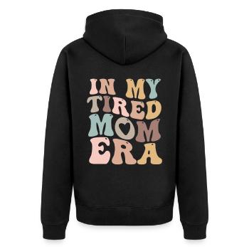 Dans mon ère de maman fatiguée pour les mamans - Veste à capuche bio Premium Unisexe - noir - Dos - Nico (187cm)