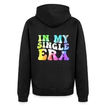 In my single era - Unisex Premium Organic Zip Hoodie - black - Back - Nico (187cm)