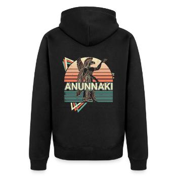 Anunnaki Ancient Sumerians Babylonians Assyrians - Unisex Premium Organic Zip Hoodie - black - Back - Nico (187cm)