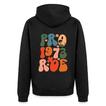 Féministe Pro 1973 Roe - Veste à capuche bio Premium Unisexe - noir - Dos - Nico (187cm)