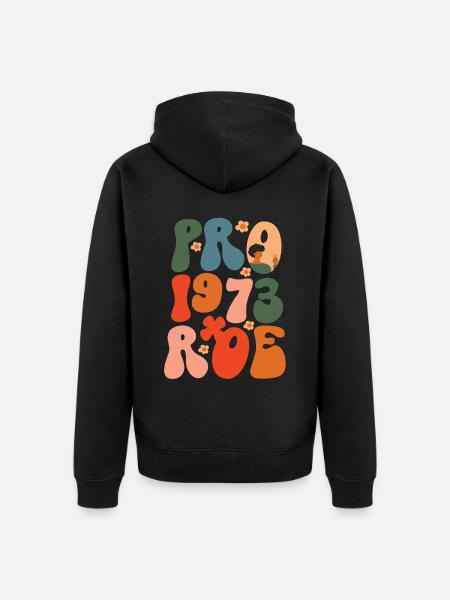 Feminist Pro 1973 Roe - Unisex Premium Organic Zip Hoodie - black