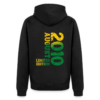 2010 août édition limitée 13e anniversaire tenue - Veste à capuche bio Premium Unisexe - noir - Dos - Nico (187cm)