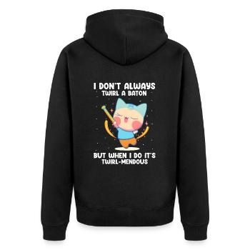Gymnastik Design für Taktstock drehen - Unisex Premium Bio Zip Hoodie - Schwarz - Hinten - Nico (187cm)