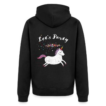 Carnival Carnival Confetti Unicorn Costume Replacement - Unisex Premium Organic Zip Hoodie - black - Back - Nico (187cm)