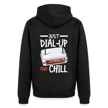 Dial Up Internet Connection 90's Computer Jokes - Unisex Premium Organic Zip Hoodie - black - Back - Nico (187cm)