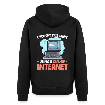 Dial Up Internet Connection 90's Computer Jokes - Unisex Premium Organic Zip Hoodie - black - Back - Nico (187cm)