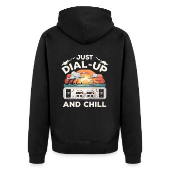 Dial Up Internet Connection 90's Computer Jokes - Unisex Premium Organic Zip Hoodie - black - Back - Nico (187cm)