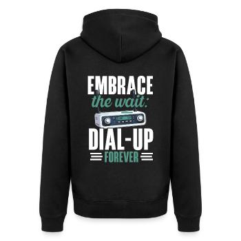 Dial Up Internet Connection 90's Computer Jokes - Unisex Premium Organic Zip Hoodie - black - Back - Nico (187cm)
