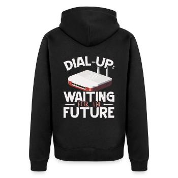 Dial Up Internet Connection 90's Computer Jokes - Unisex Premium Organic Zip Hoodie - black - Back - Nico (187cm)