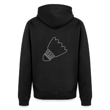 Federball - Unisex Premium Bio Zip Hoodie - Schwarz - Hinten - Nico (187cm)