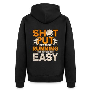 Shot put shot putter - Unisex Premium Organic Zip Hoodie - black - Back - Nico (187cm)
