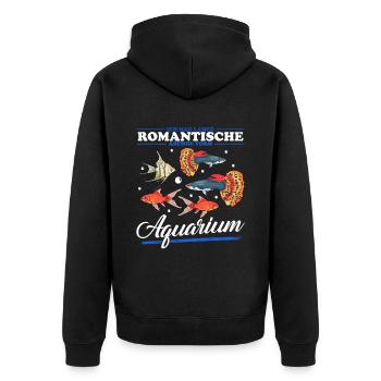 Aquarium Aquarianer Zierfisch Aquaristik Geschenk - Unisex Premium Bio Zip Hoodie - Schwarz - Hinten - Nico (187cm)