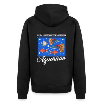 Aquarium Aquarianer Aquaristik Zierfisch Geschenk - Unisex Premium Bio Zip Hoodie - Schwarz - Hinten - Nico (187cm)