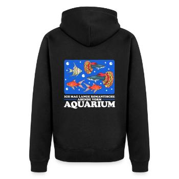 Aquarium Zierfisch Aquarianer Aquaristik Geschenk - Unisex Premium Bio Zip Hoodie - Schwarz - Hinten - Nico (187cm)