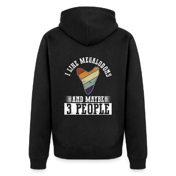 J’aime les mégalodons et peut-être 3 personnes - Veste à capuche bio Premium Unisexe - noir - Dos - Nico (187cm)