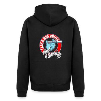 Puncture force - Unisex Premium Organic Zip Hoodie - black - Back - Nico (187cm)