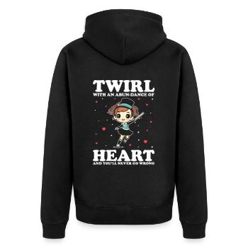 Stabdänzerin Design für Majorette - Unisex Premium Bio Zip Hoodie - Schwarz - Hinten - Nico (187cm)