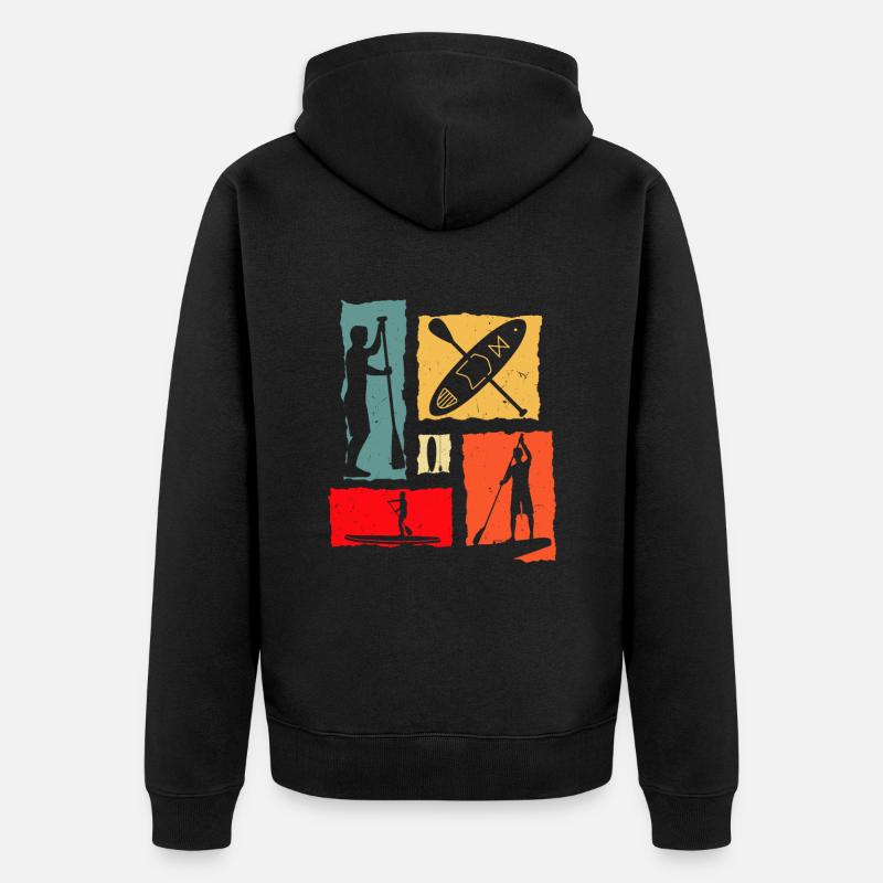Sup Retro - Unisex Premium Bio Zip Hoodie - Schwarz