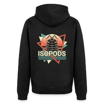 Isopods Retro Vaporwave - Unisex Premium Organic Zip Hoodie - black - Back - Nico (187cm)