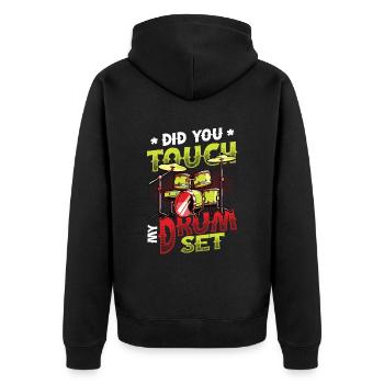 Batteur, as-tu touché mon kit de batterie - Veste à capuche bio Premium Unisexe - noir - Dos - Nico (187cm)