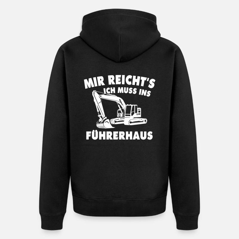 Baggerführer Geschenk - Unisex Premium Bio Zip Hoodie - Schwarz