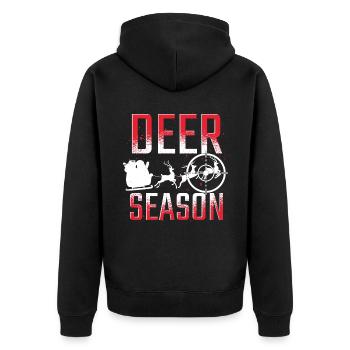 Saison des cerfs Chasse aux chasseurs de Noël de Noël - Veste à capuche bio Premium Unisexe - noir - Dos - Nico (187cm)