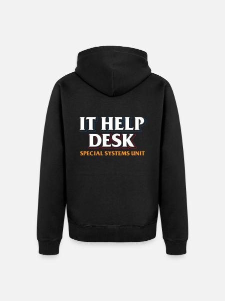 IT Help Desk Special Systems Unit Job IT - Unisex Premium Organic Zip Hoodie - black