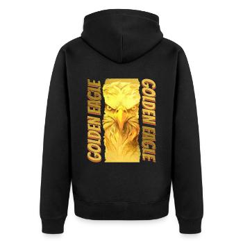 Eagle Head Gold Bird of Prey Bird Animal Nature - Veste à capuche bio Premium Unisexe - noir - Dos - Nico (187cm)