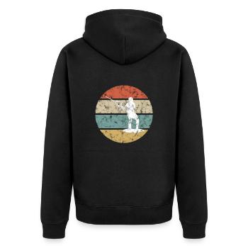 Wakeboarding Retro - Unisex Premium Bio Zip Hoodie - Schwarz - Hinten - Nico (187cm)
