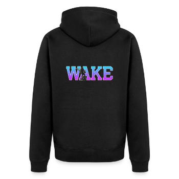 Wakeboarding - Unisex Premium Bio Zip Hoodie - Schwarz - Hinten - Nico (187cm)