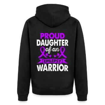 Daughter of the epilepsy warrior Month of the - Unisex Premium Organic Zip Hoodie - black - Back - Nico (187cm)