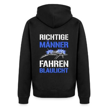 Erste Hilfe Für Ersthelfer Rettungssanitäter Sanit - Unisex Premium Bio Zip Hoodie - Schwarz - Hinten - Nico (187cm)